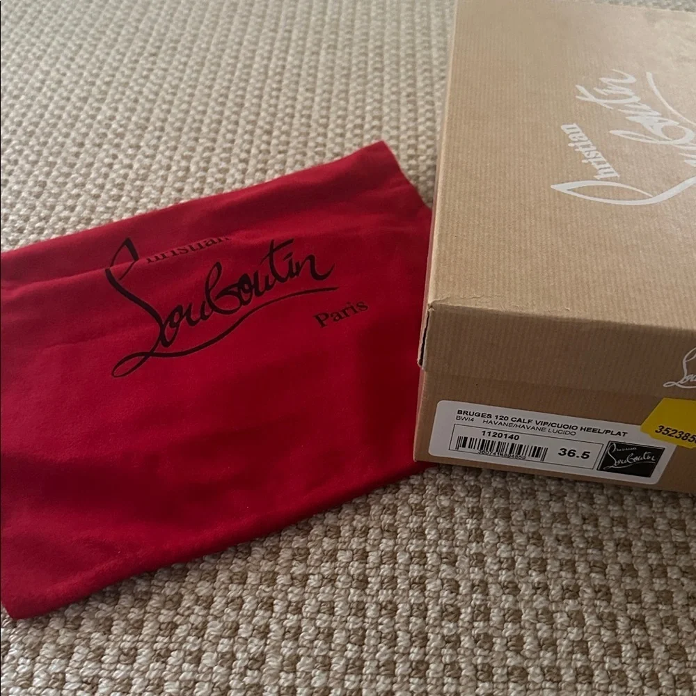 NWT Authentic Christian Louboutin 4 1/4” Chocolate Platform Brown Leather Heels